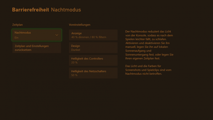 Auch die Helligkeit des Controllers können wir dimmen. (Bild: Microsoft / Screenshot: Golem.de)